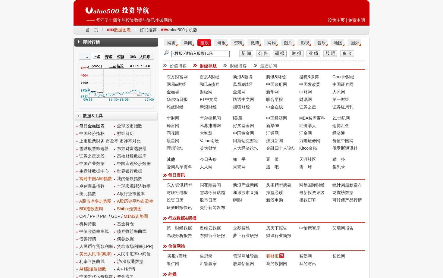 价值投资导航 页面快照